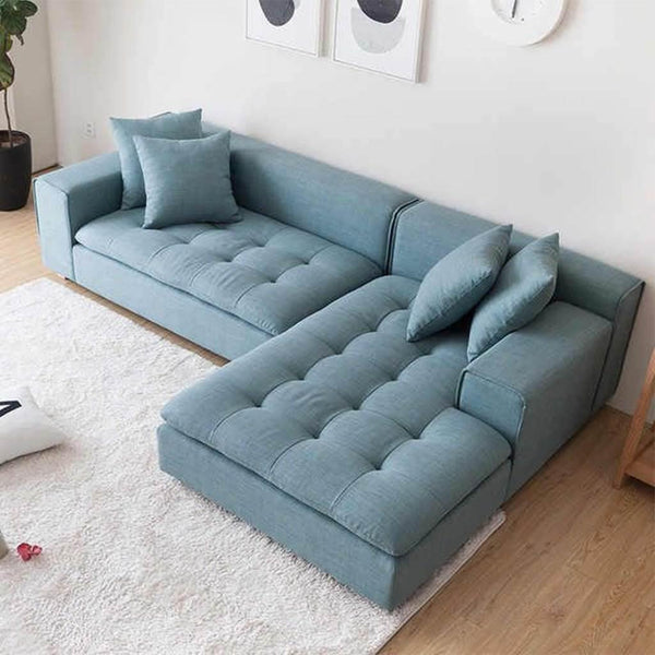 Alhome L-Shape Sofa 240x160x85x85 cm - Blue - Zrafh.com - Your Destination for Baby & Mother Needs in Saudi Arabia