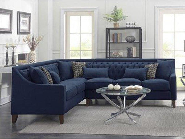 Alhome L-Shape Sofa 250x200x60x95 cm - Blue - Zrafh.com - Your Destination for Baby & Mother Needs in Saudi Arabia