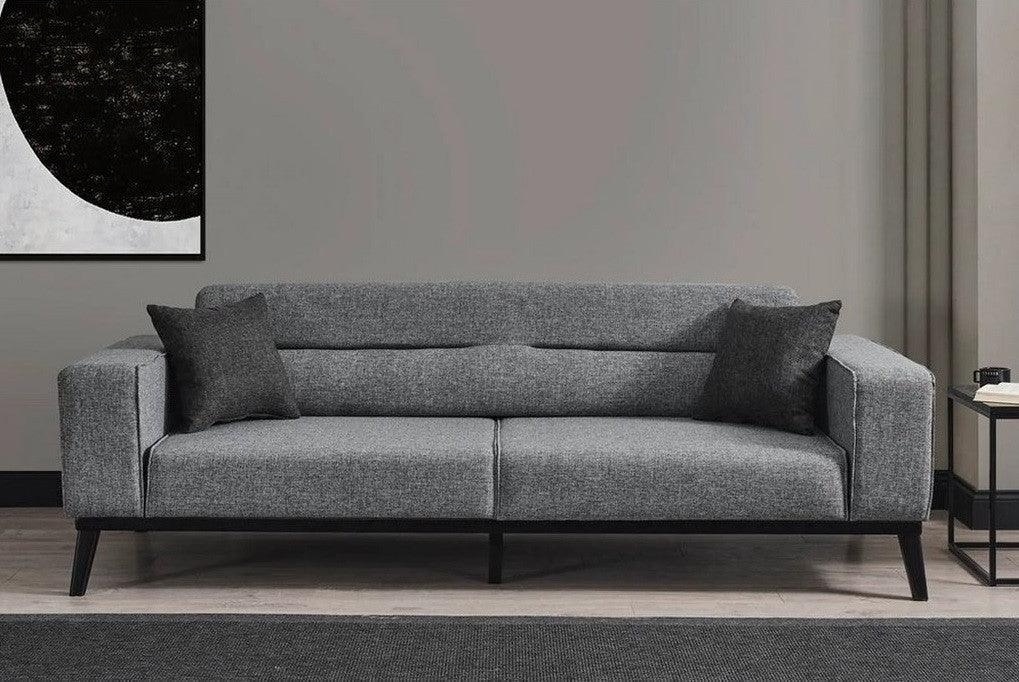 Alhome 2-Seater Sofa 85x85x180 cm - Grey - Zrafh.com - Your Destination for Baby & Mother Needs in Saudi Arabia