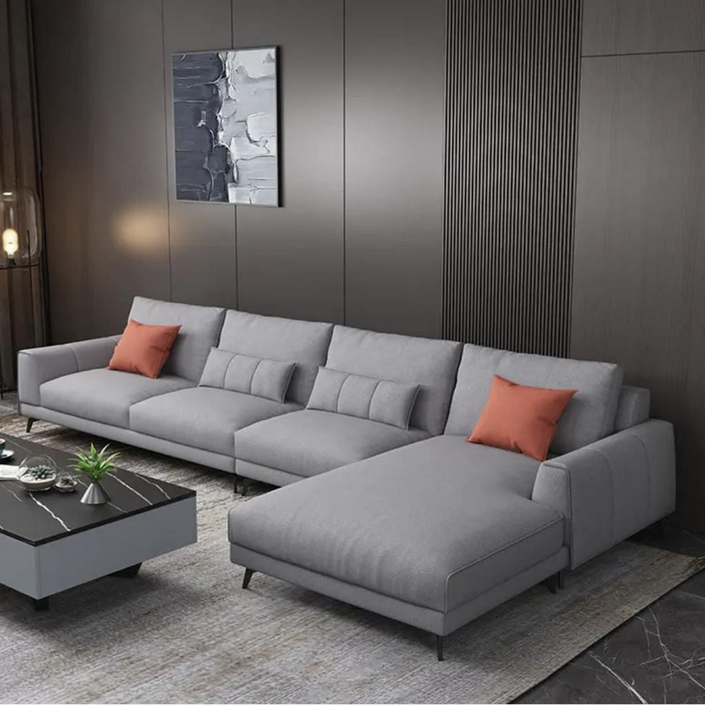 Alhome L-Shape Sofa 300x170x85x90 cm - Grey - Zrafh.com - Your Destination for Baby & Mother Needs in Saudi Arabia