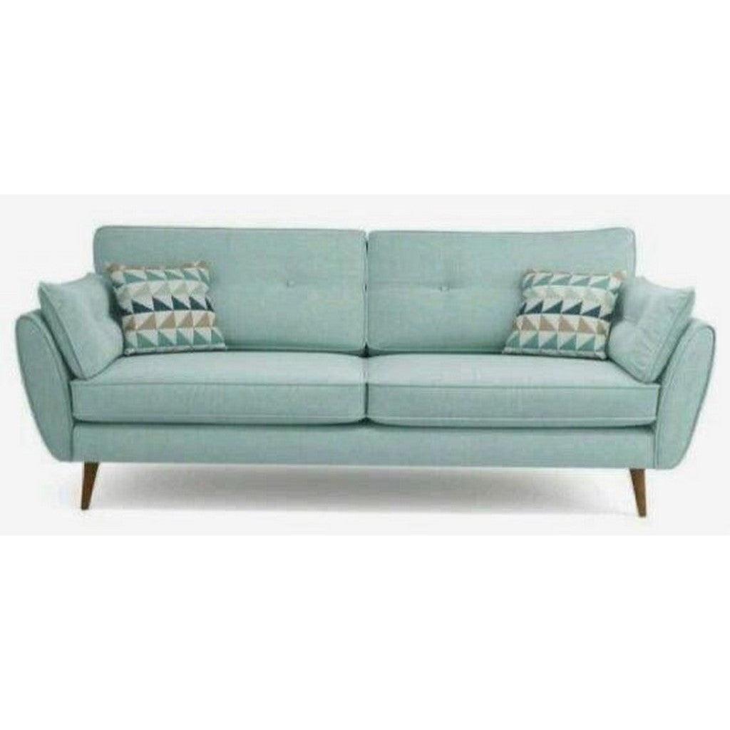 Alhome Chanille and Swedish Wood 3 Seaters Sofa - Green - Zrafh.com - Your Destination for Baby & Mother Needs in Saudi Arabia