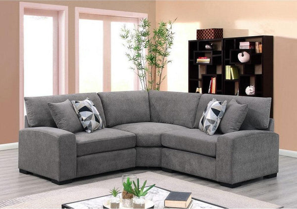 Alhome L-Shape Sofa 85x250x85x250 cm - Grey - AL-2076 - Zrafh.com - Your Destination for Baby & Mother Needs in Saudi Arabia