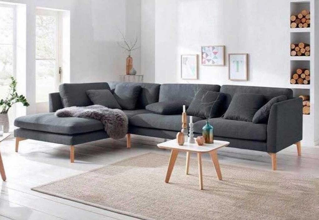 Alhome L-Shape Sofa 280x80x200x75 cm - Grey - AL-1972 - Zrafh.com - Your Destination for Baby & Mother Needs in Saudi Arabia