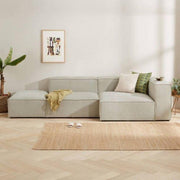 Alhome L-shape Sofa 180x230x75x90 cm - Beige - Zrafh.com - Your Destination for Baby & Mother Needs in Saudi Arabia