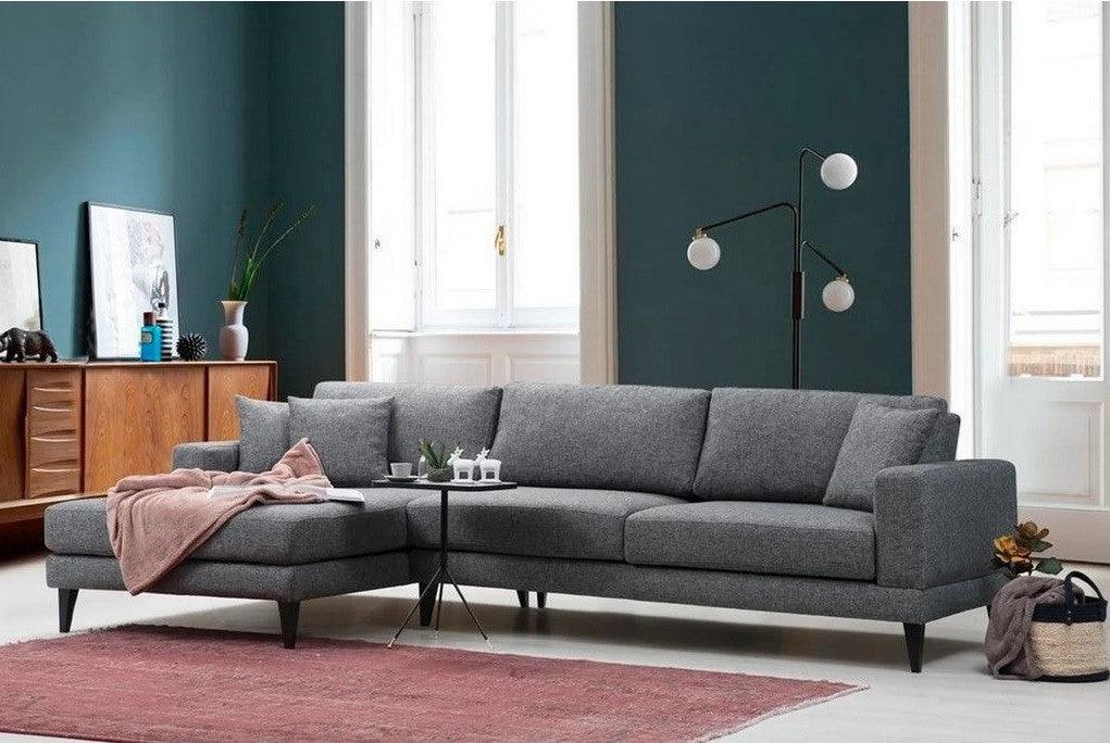 Alhome L-Shape Sofa 300x200x85x85 cm - Grey - Zrafh.com - Your Destination for Baby & Mother Needs in Saudi Arabia