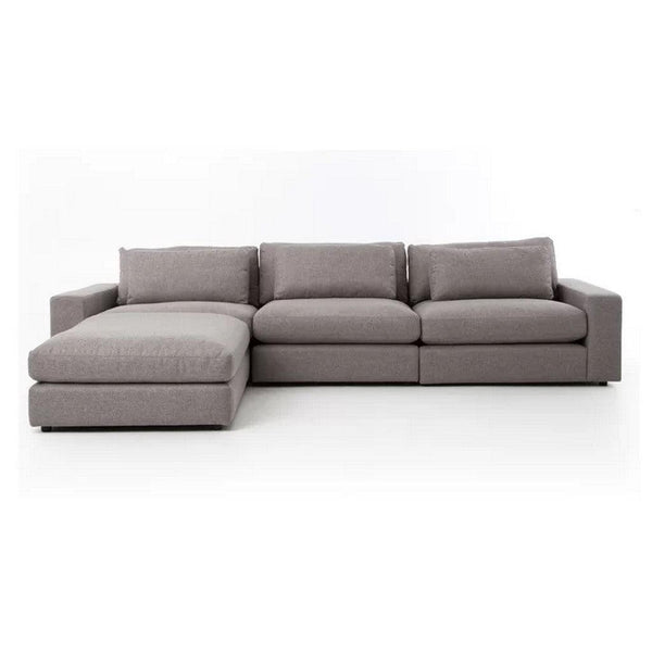 Alhome L-Shape Sofa 250x160x90x80 cm - Grey - AL-2227 - Zrafh.com - Your Destination for Baby & Mother Needs in Saudi Arabia