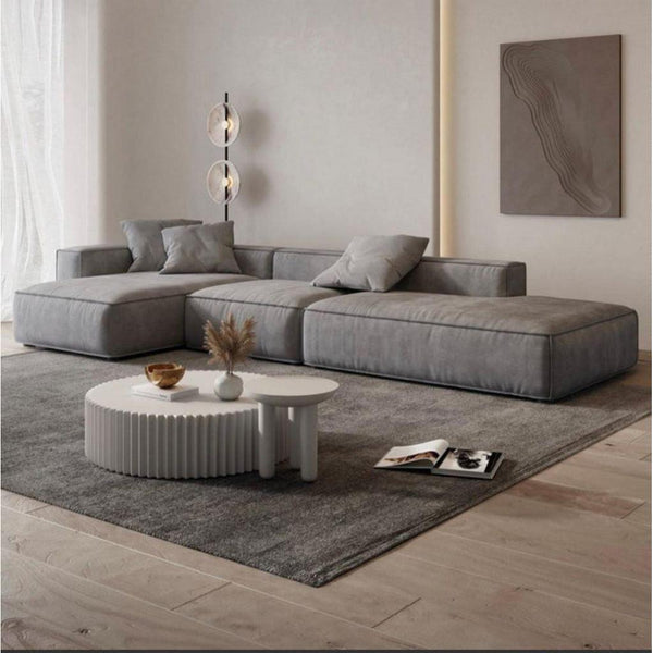 Alhome L-Shape Sofa 70x90x300x160 cm - Grey - Zrafh.com - Your Destination for Baby & Mother Needs in Saudi Arabia