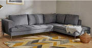Alhome L-Shape Sofa 280x80x180x80 cm - Grey - Zrafh.com - Your Destination for Baby & Mother Needs in Saudi Arabia