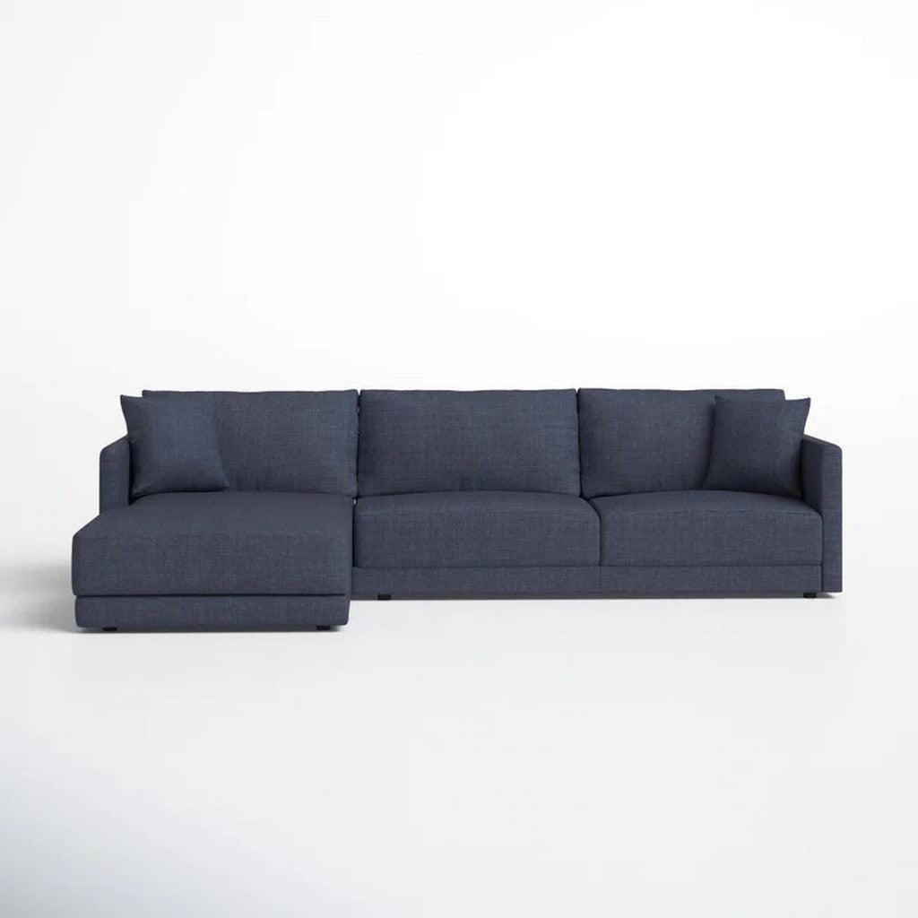 Alhome L-Shape Sofa 90x85x300x200 cm - Blue - Zrafh.com - Your Destination for Baby & Mother Needs in Saudi Arabia