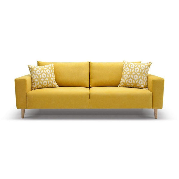 Alhome Sofa 210x75x90 cm - Yellow - Zrafh.com - Your Destination for Baby & Mother Needs in Saudi Arabia