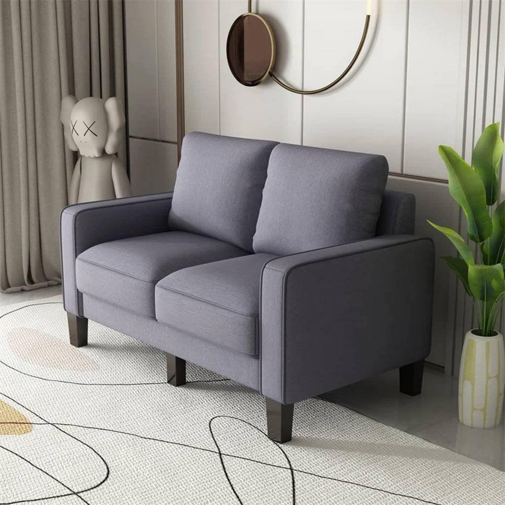 Alhome 2-Seater Sofa 160x85x90 cm - Grey - Zrafh.com - Your Destination for Baby & Mother Needs in Saudi Arabia