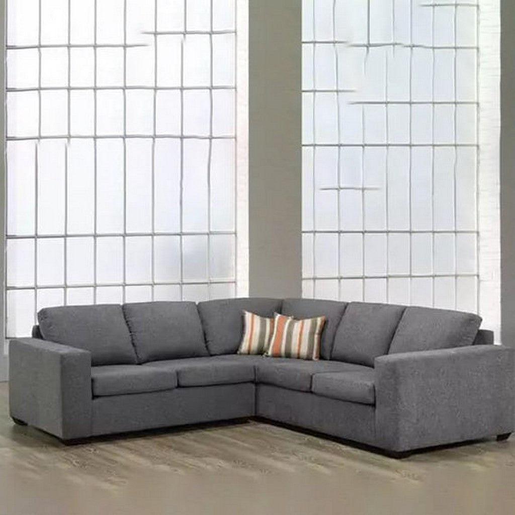 Alhome L-Shape Sofa 85x250x85x250 cm - Grey - AL-2297 - Zrafh.com - Your Destination for Baby & Mother Needs in Saudi Arabia