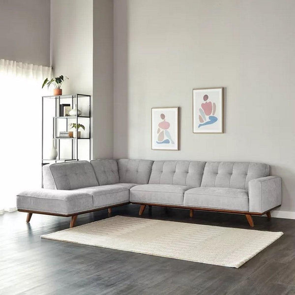 Alhome L-Shape Sofa 300x85x85 cm - Grey - Zrafh.com - Your Destination for Baby & Mother Needs in Saudi Arabia