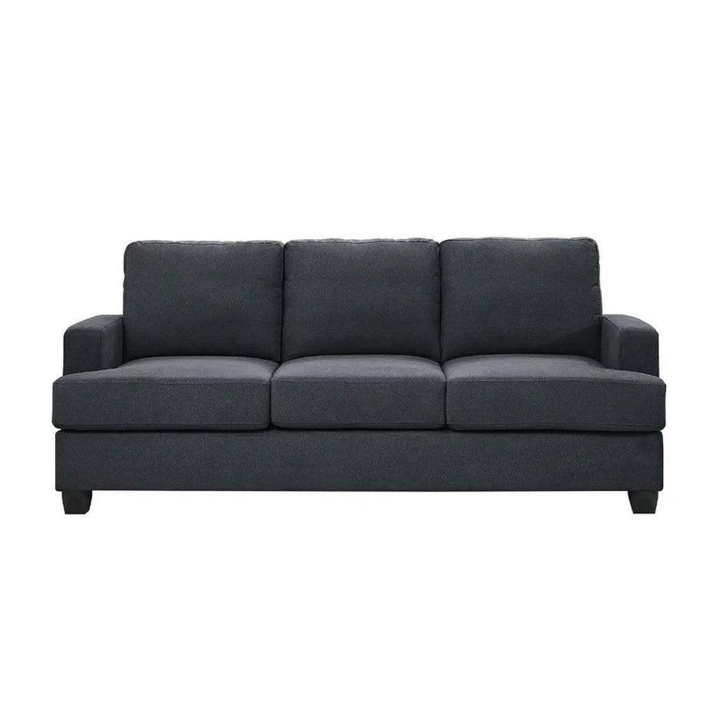 Alhome Sweedish Wood and Linen 3 Seaters Sofa - Black - AL-2332 - Zrafh.com - Your Destination for Baby & Mother Needs in Saudi Arabia