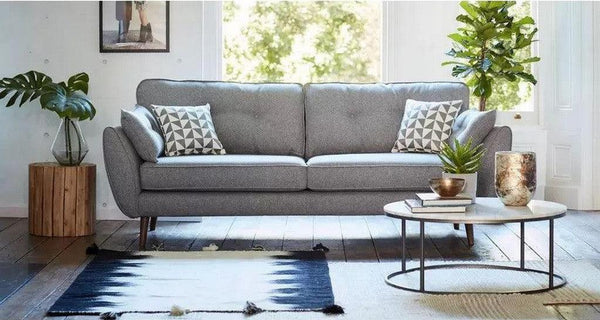 Alhome Swedish Wood and Linen 3 Seaters Sofa - Grey - AL-2351 - Zrafh.com - Your Destination for Baby & Mother Needs in Saudi Arabia