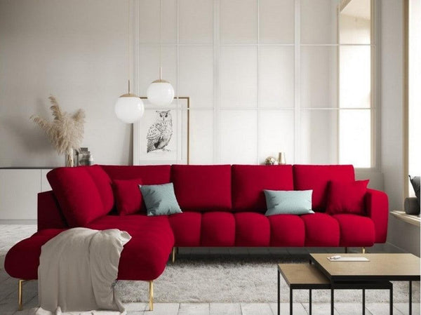 Alhome L-Shape Sofa 85x180x85x250 cm - Red - Zrafh.com - Your Destination for Baby & Mother Needs in Saudi Arabia