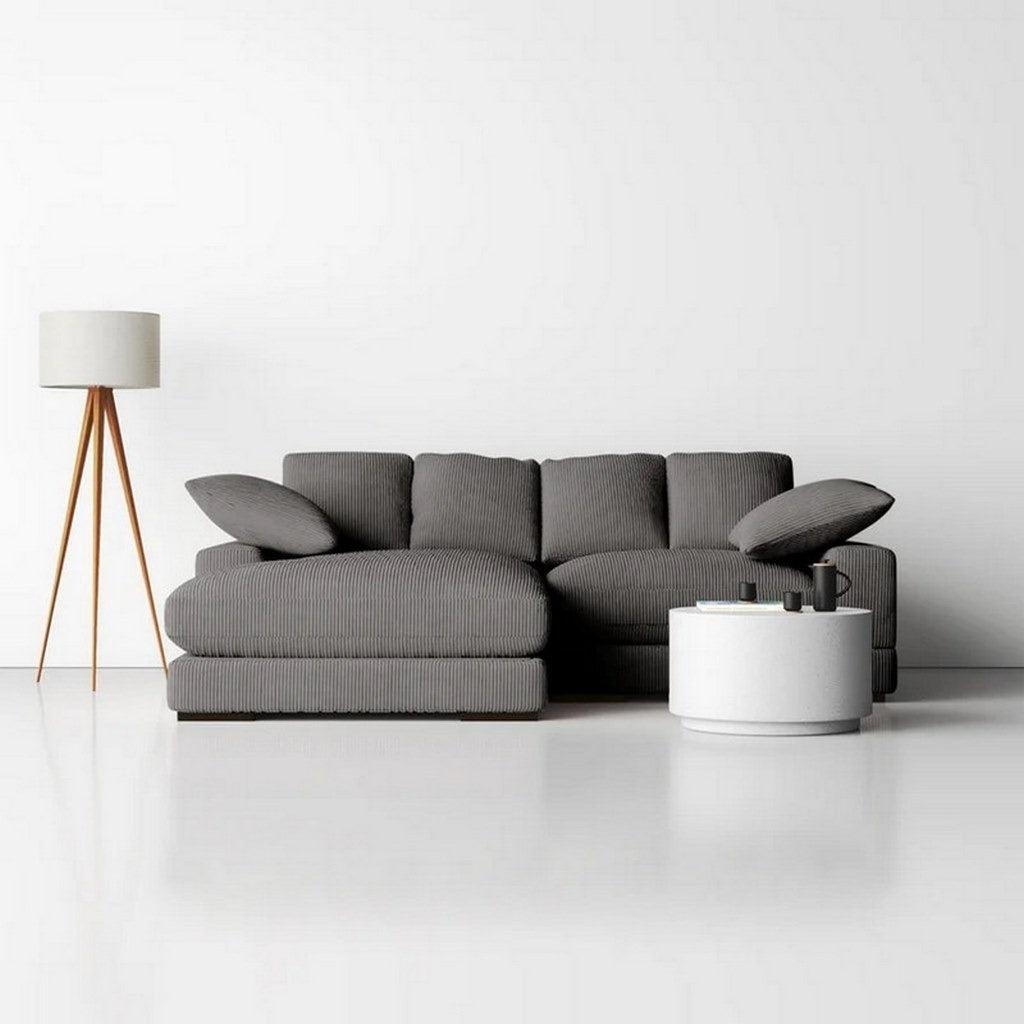 Alhome L-shape sofa 250x160x80x85 cm - Grey - Zrafh.com - Your Destination for Baby & Mother Needs in Saudi Arabia