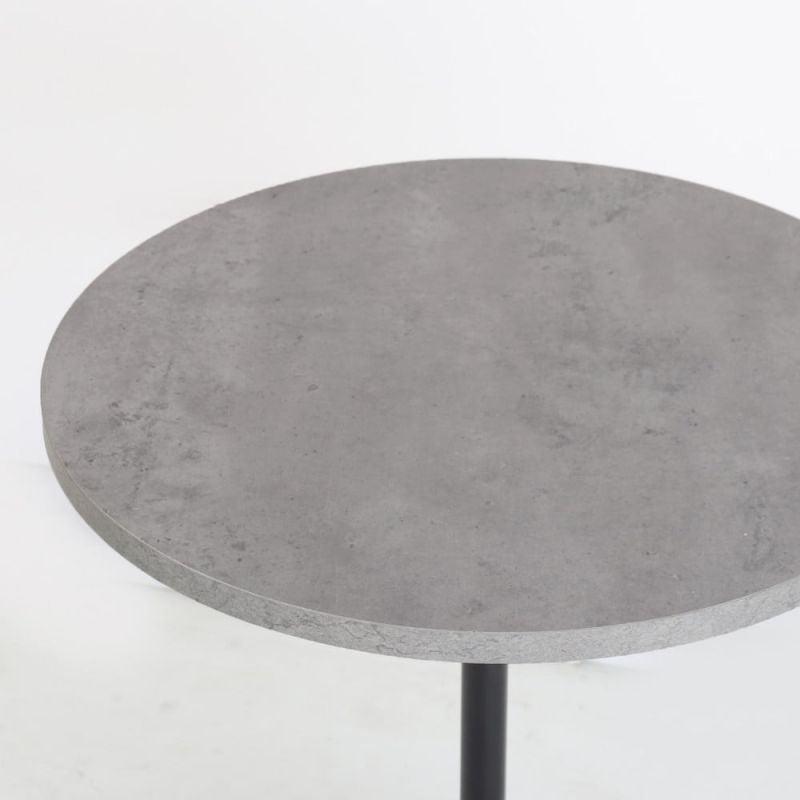 Single Table With A Grey Round Wooden Top And A Black Metal Base By Alhome - ALHOME