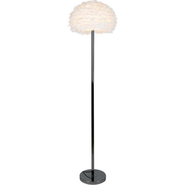 Modern Silver Floor Stand With Light Bulb - Lamp Base Size E27 By Alhome - ALHOME