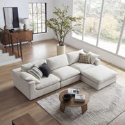 Chic Beige Velvet L-Shaped Sofa - 90x250x170x45 cm - Swedish Wood By Alhome - 110111015 - ALHOME