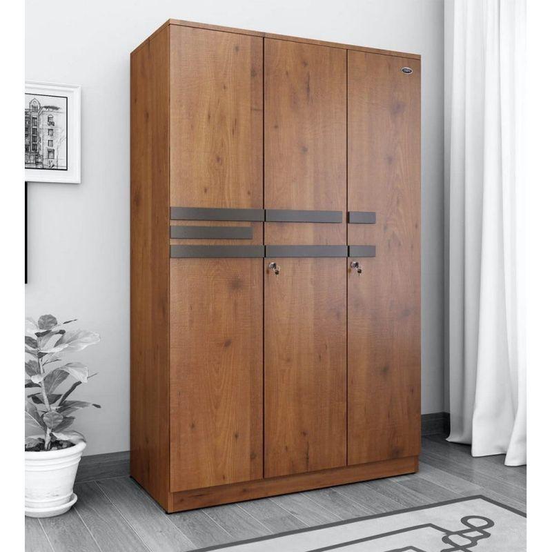 Brown Wardrobe For Timeless Sophistication with Spacious Storage by Alhome - ALHOME