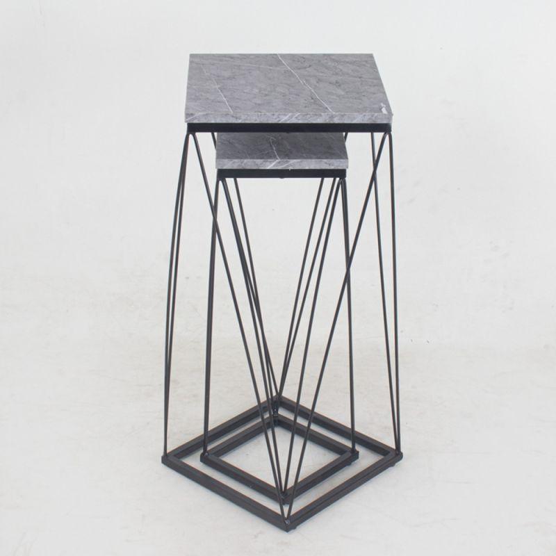 Set of Service Tables With Iron Bases With A Gray Surface By Alhome - ALHOME