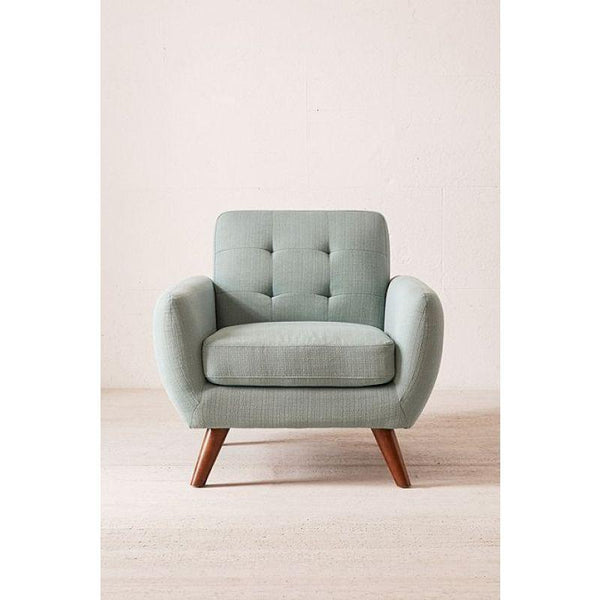 Light Blue Velvet Serenity Chair with Swedish Wood By Alhome - ALHOME