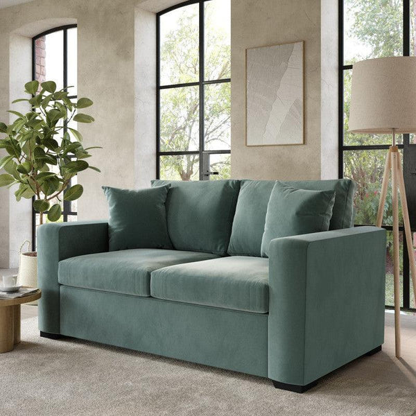 Tranquil Retreat: Blue Velvet 2-Seater Sofa By Alhome - ALHOME