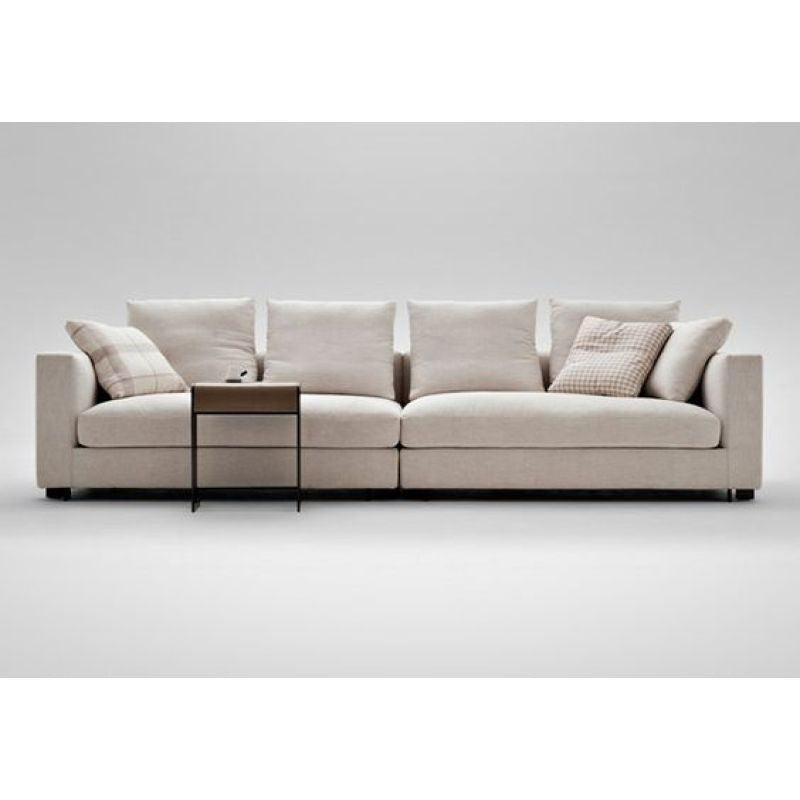 Chic Beige Velvet 3-Seater Sofa - 250x90x45 cm - Swedish Wood By Alhome - ALHOME