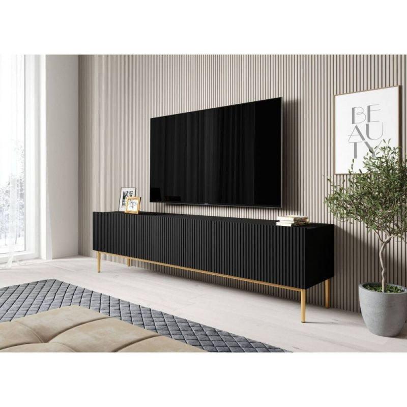 Black Wood TV Unit for Modern Entertainment By Alhome - ALHOME