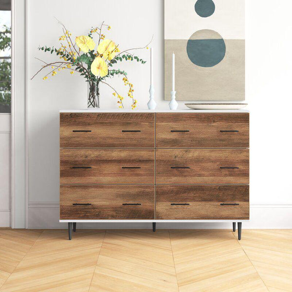 Kids Dresser: 130x40x90 Wood, Brown by Alhome - ALHOME