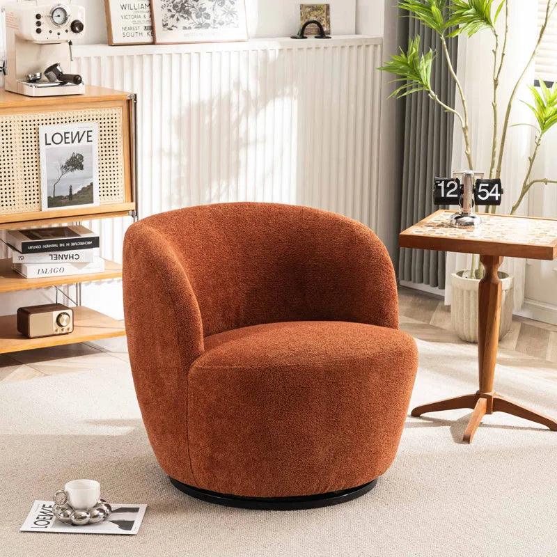 Rusted Orange Bouclé Chair By Alhome - ALHOME