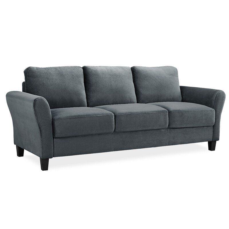 Modern Velvet 3 Seater Sofa - Grey - 240x85x85 cm - By Alhome - ALHOME