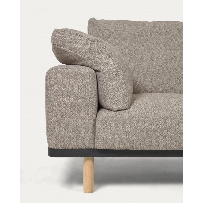 Ashen Swedish Wood Wood 3-Seater Sofa - Size: 220x85x85, Material: Linen By Alhome - 110112205 - ALHOME