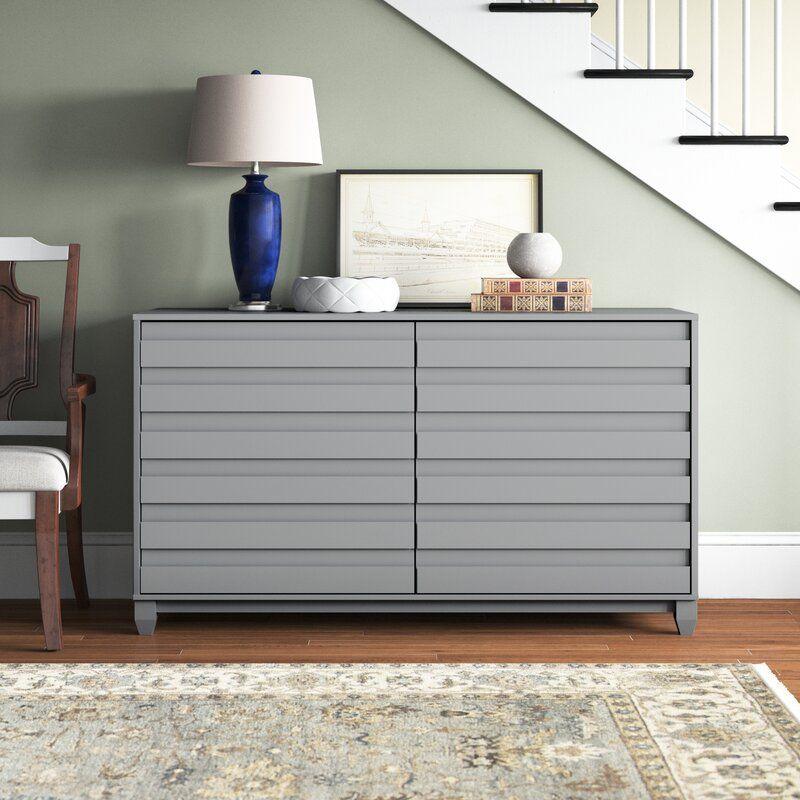 Kids Dresser: 145x45x83 Wood, Grey by Alhome - ALHOME