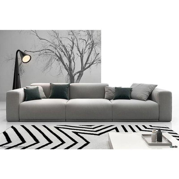 Spacious Gray Linen 3-Seater Sofa Swedish Wood By Alhome - 110110914 - ALHOME