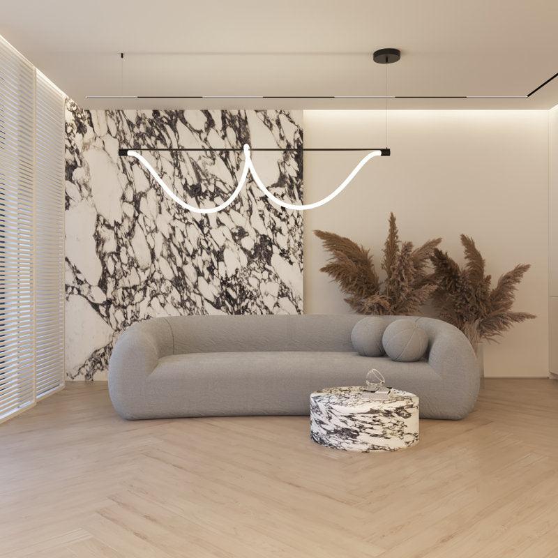 Contemporary Elegance: 3-Seater Bouclâˆڑآ© Sofa in Grey By Alhome - ALHOME