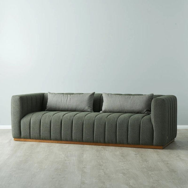 Velvet Gray 3-Seater Sofa By Alhome - ALHOME