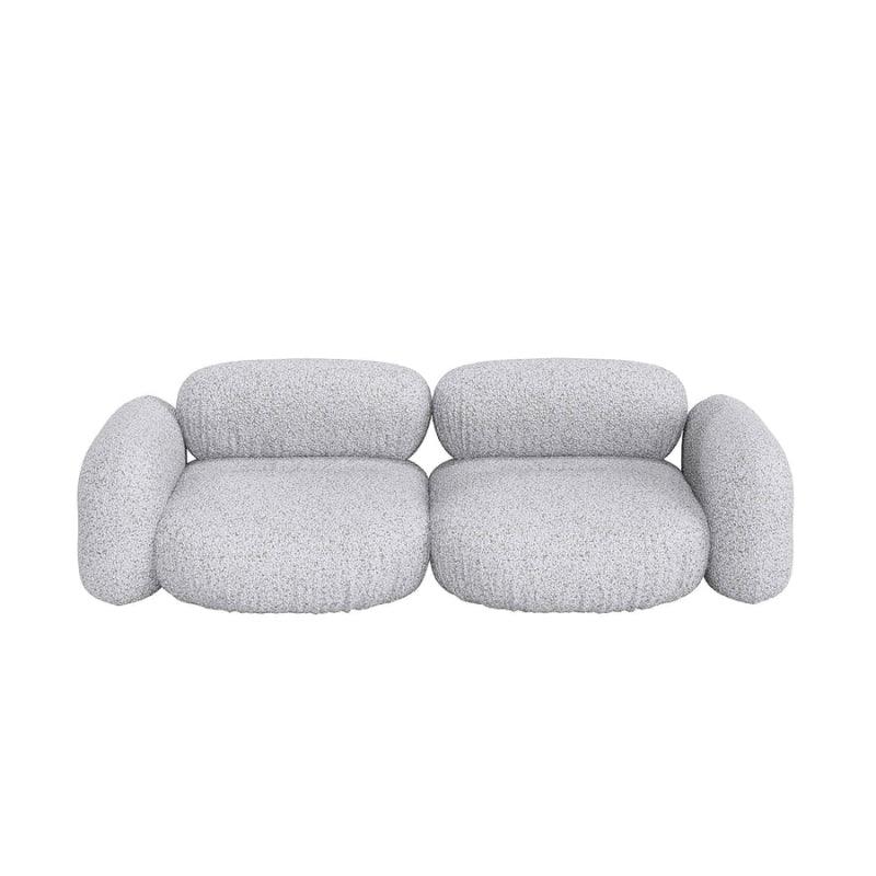 2-Seater Gray Velvet Sofa By Alhome - ALHOME