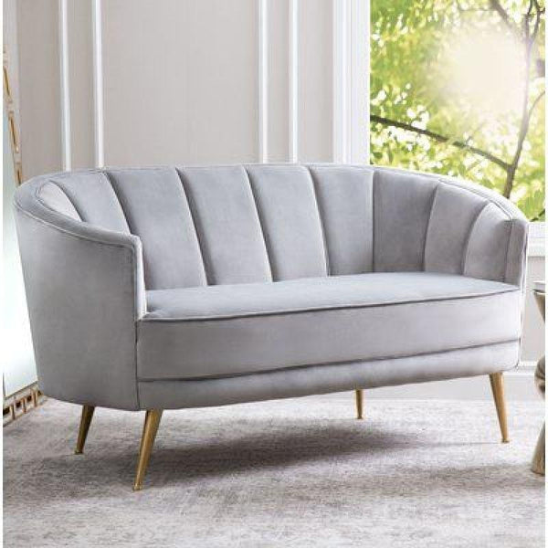 Charcoal Gray Velvet 2-Seater Sofa Swedish Wood By Alhome - 110110825 - ALHOME