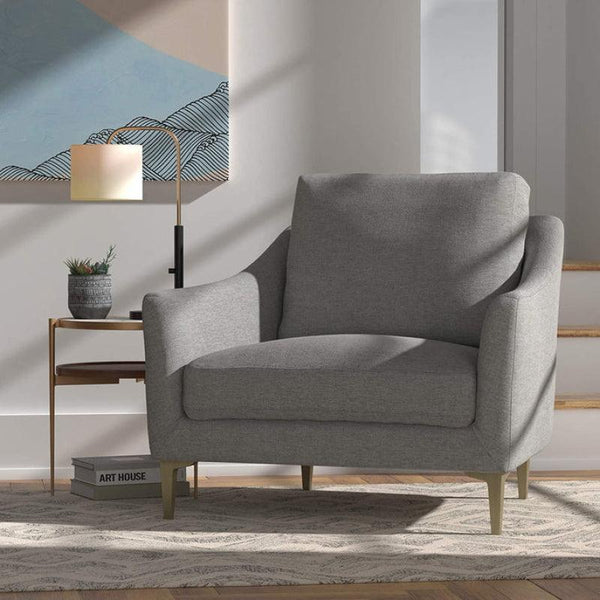 Gray Linen Accent Chair By Alhome - 110111386 - ALHOME