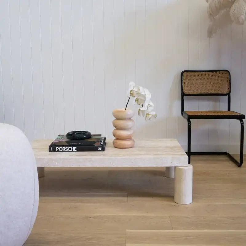 Treventino Essence Off White Marble Center Table By Alhome - Zrafh.com - Your Destination for Baby & Mother Needs in Saudi Arabia