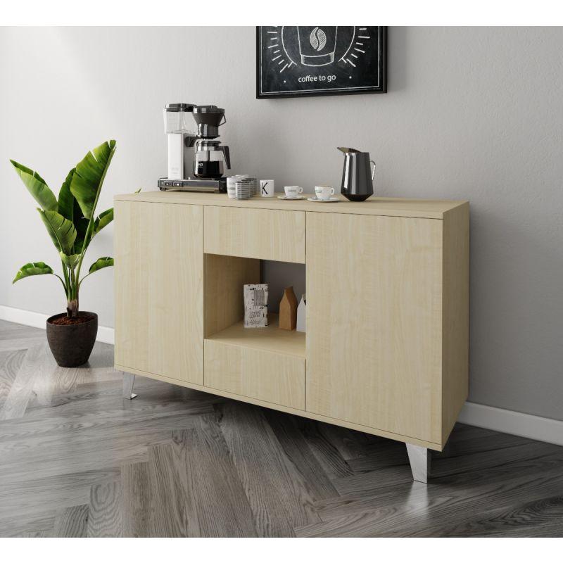 Beige Coffee Corner with Two Shelves and Two Sliding Drawers By Alhome - ALHOME