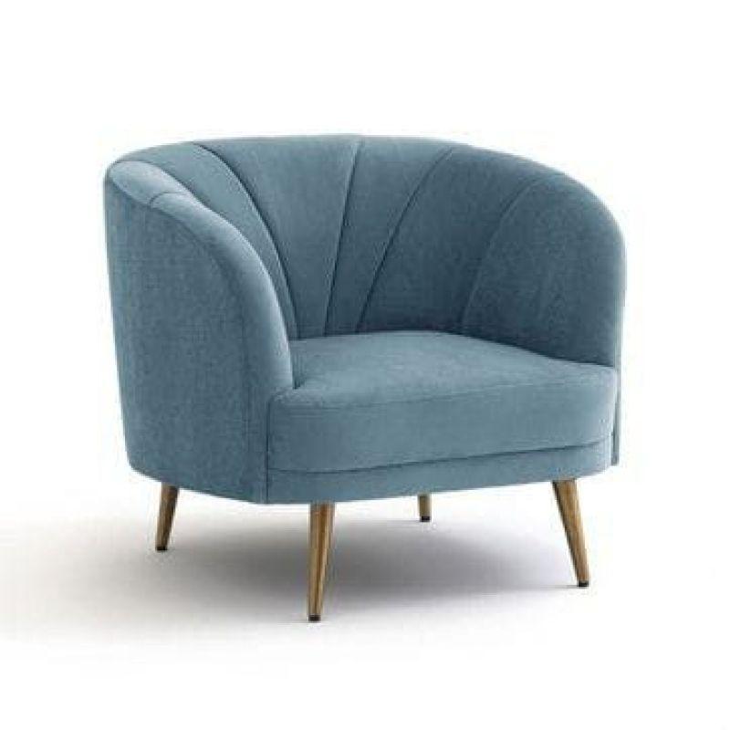 Serene Blue Velvet Chair Swedish Wood By Alhome - 110110677 - ALHOME