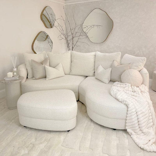 3-Seater Boucl√© Sofa in Crisp White By Alhome - ALHOME