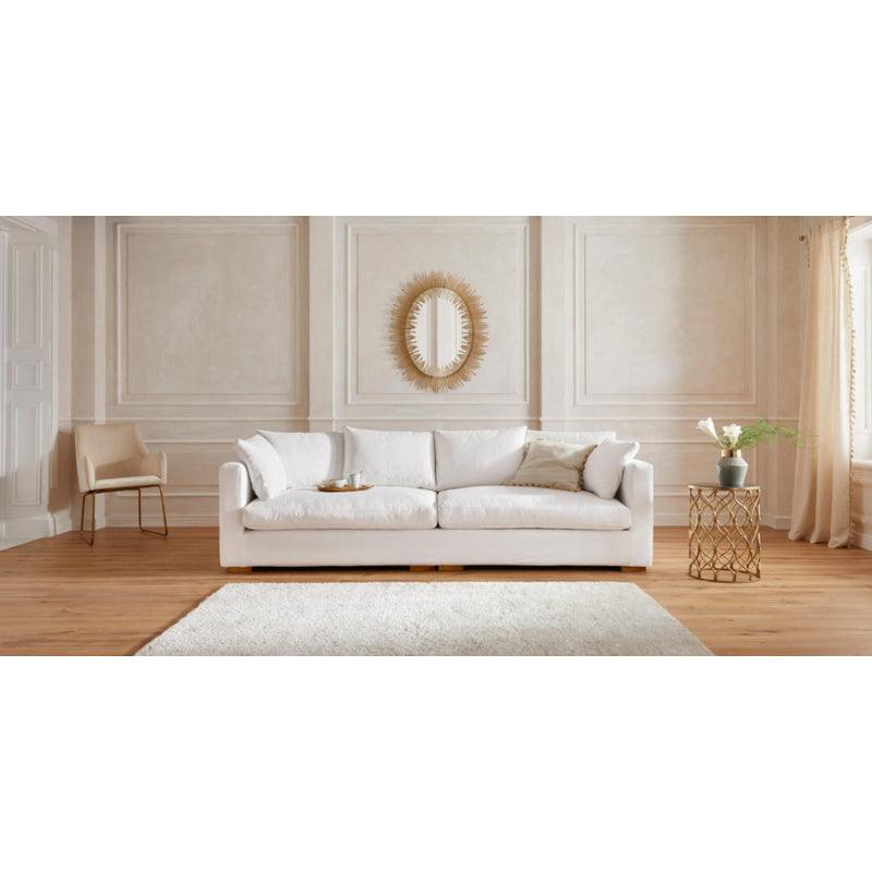 Timeless Elegance: Beige Velvet 3-Seater Sofa By Alhome - ALHOME