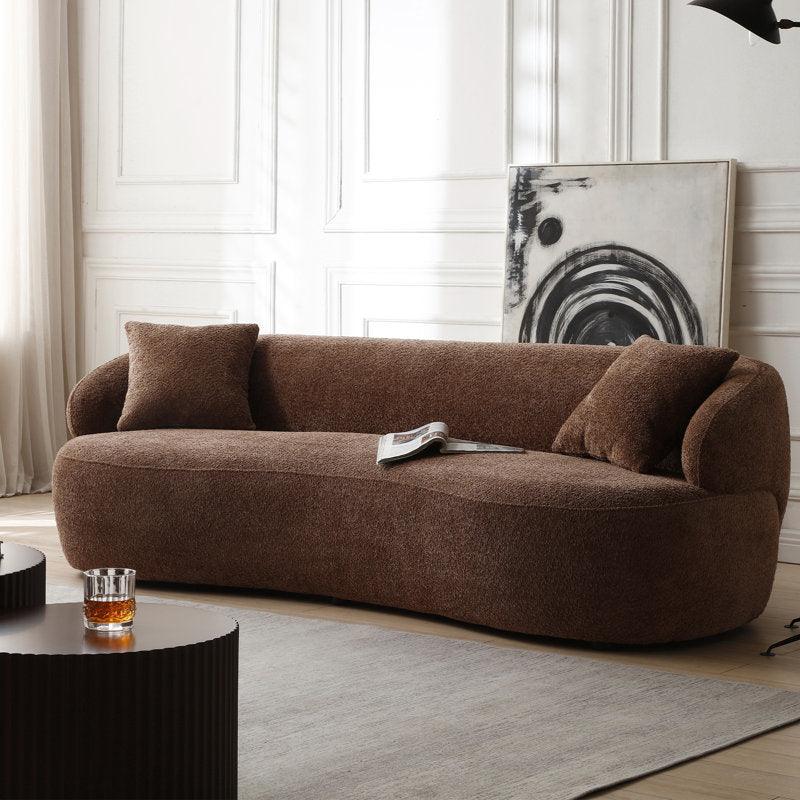 Timeless Warmth: 3-Seater Boucl√© Sofa in Rich Brown By Alhome - ALHOME