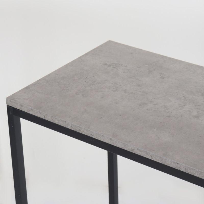 Metal Console With 2 Wooden Surfaces - Grey By Alhome - ALHOME