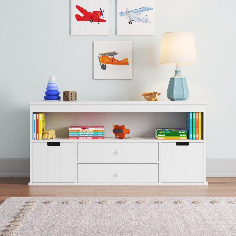 Kids Bookcase: 130x32x61 Wood, White by Alhome - ALHOME