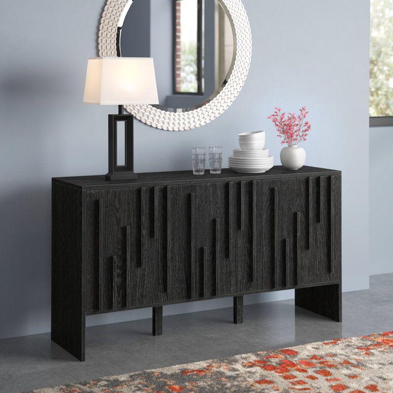 Contemporary Black Wood Buffet Table By Alhome - 110110532 - ALHOME